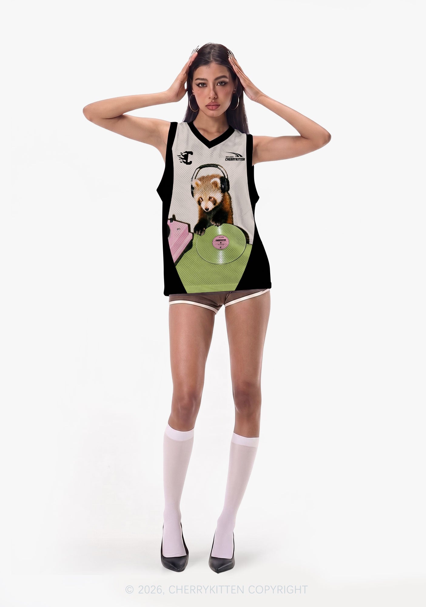 Custom Red Panda DJ Y2K Sport Jersey Tank Cherrykitten