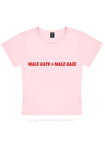 Male Gays Male Gaze Pride Y2K Baby Tee Cherrykitten
