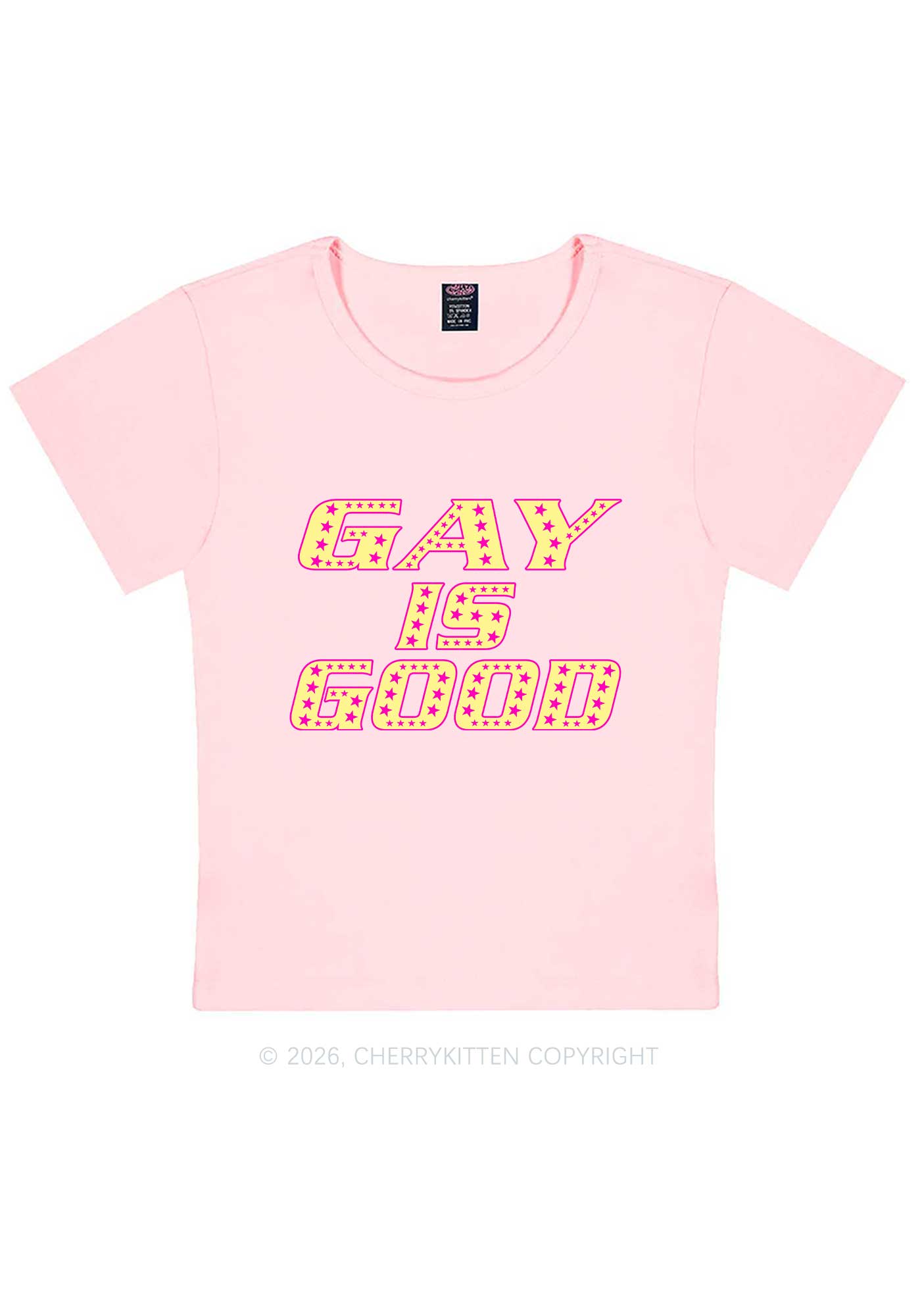 Gay Is Good Pride Y2K Baby Tee Cherrykitten