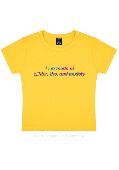 Made Of Glitter And Anxiety Y2K Baby Tee Cherrykitten