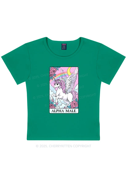 Rose Unicorn Alpha Male Y2K Baby Tee Cherrykitten