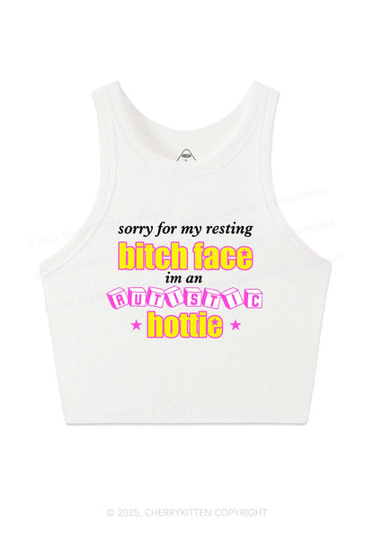 Autistic Hottie Y2K Crop Tank Top Cherrykitten