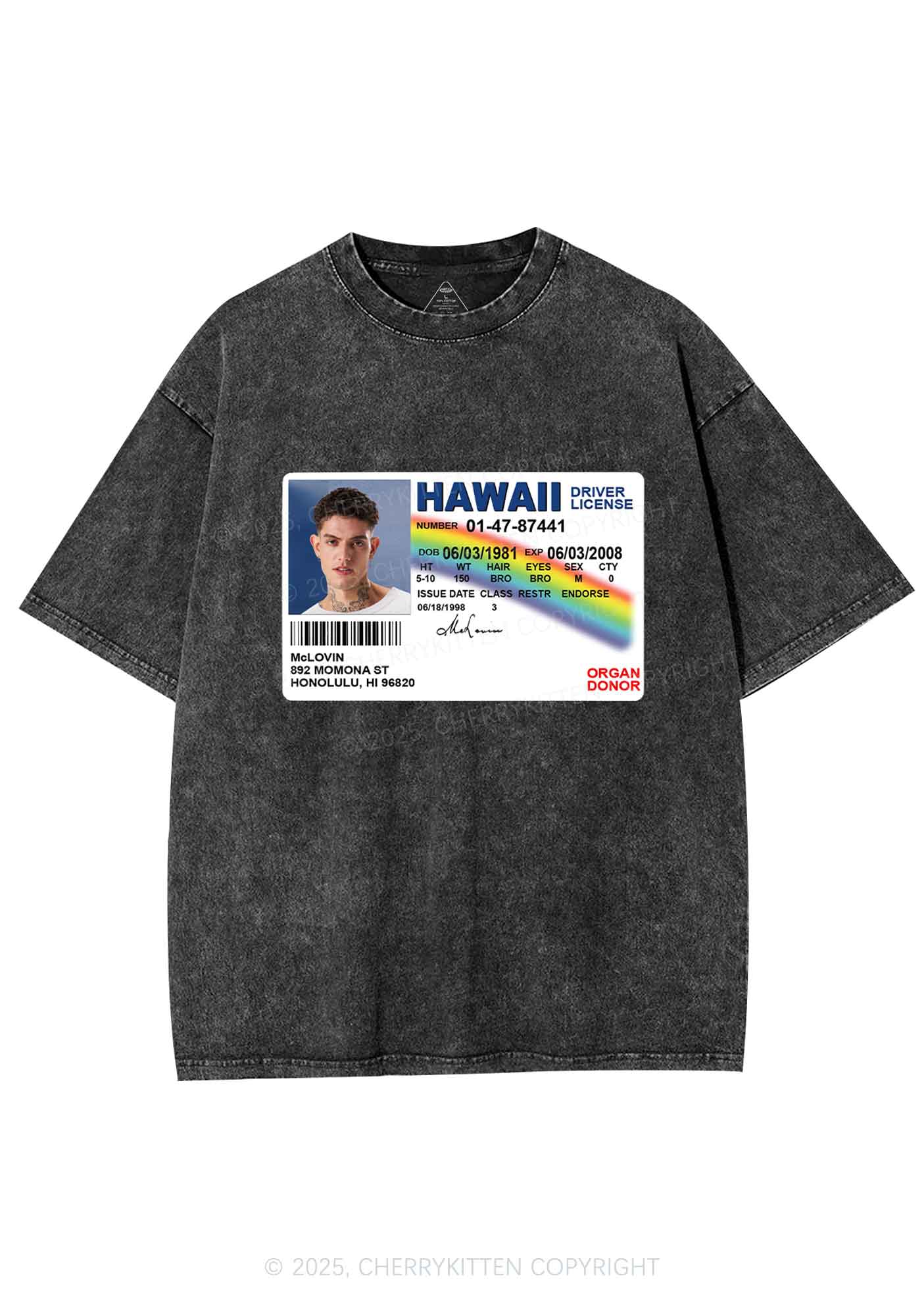 Custom MCL ID Y2K Shirts Washed Tee Cherrykitten