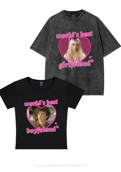 Custom Worlds Best BF GF Y2K Valentine's Day Couple Shirt Cherrykitten