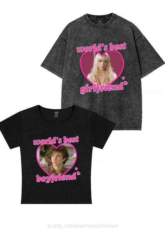 Custom Worlds Best BF GF Y2K Valentine's Day Couple Shirt Cherrykitten