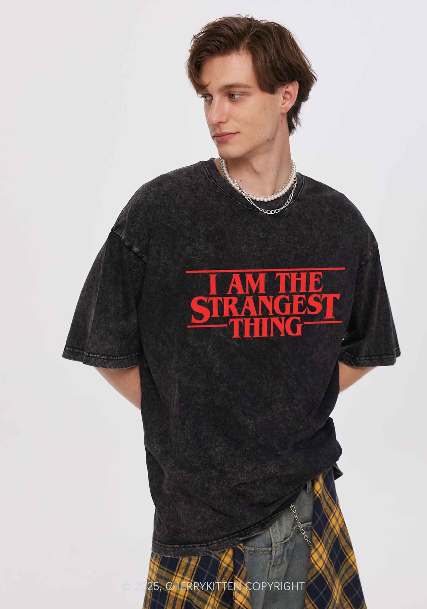 I Am The Strangest Thing Y2K Shirts Washed Tee Cherrykitten