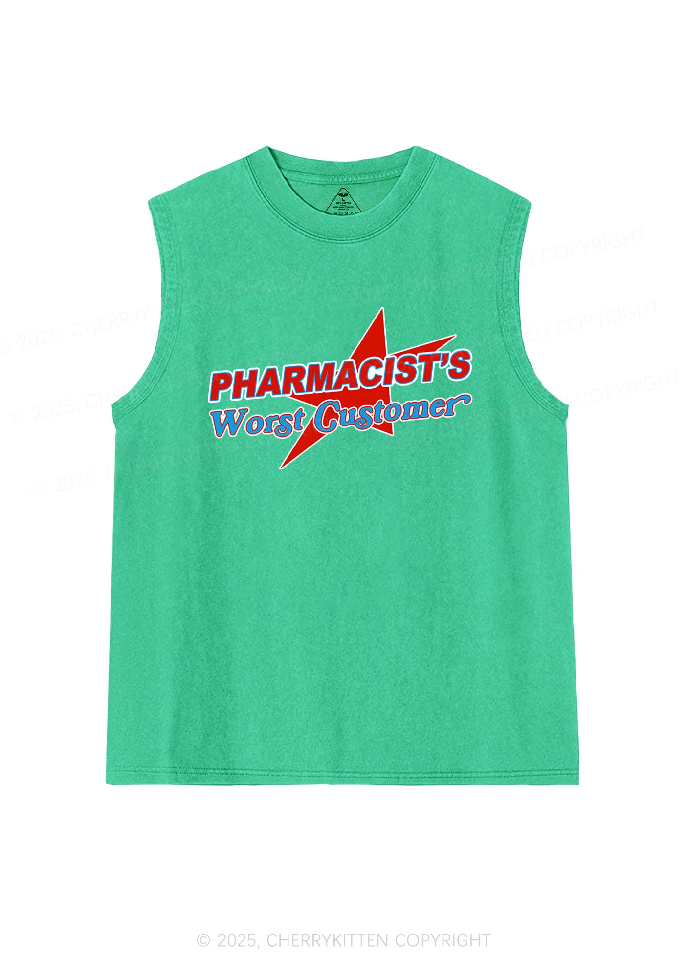 Pharmacists Worst Customer Y2K Washed Muscle Tank Cherrykitten