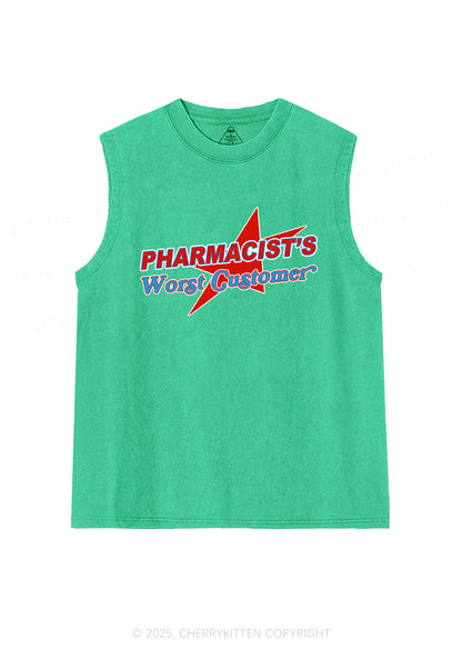 Pharmacists Worst Customer Y2K Washed Muscle Tank Cherrykitten