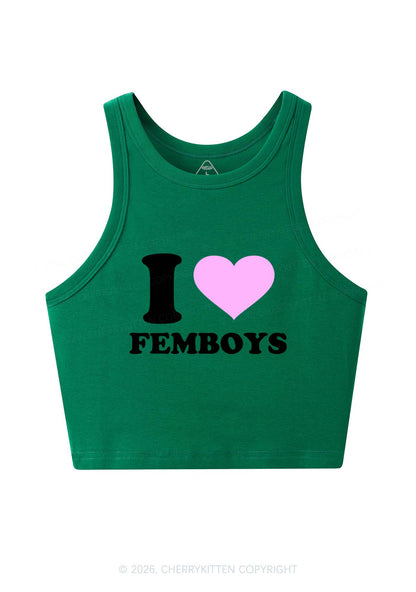 I Love Femboys Pride Y2K Crop Tank Top Cherrykitten