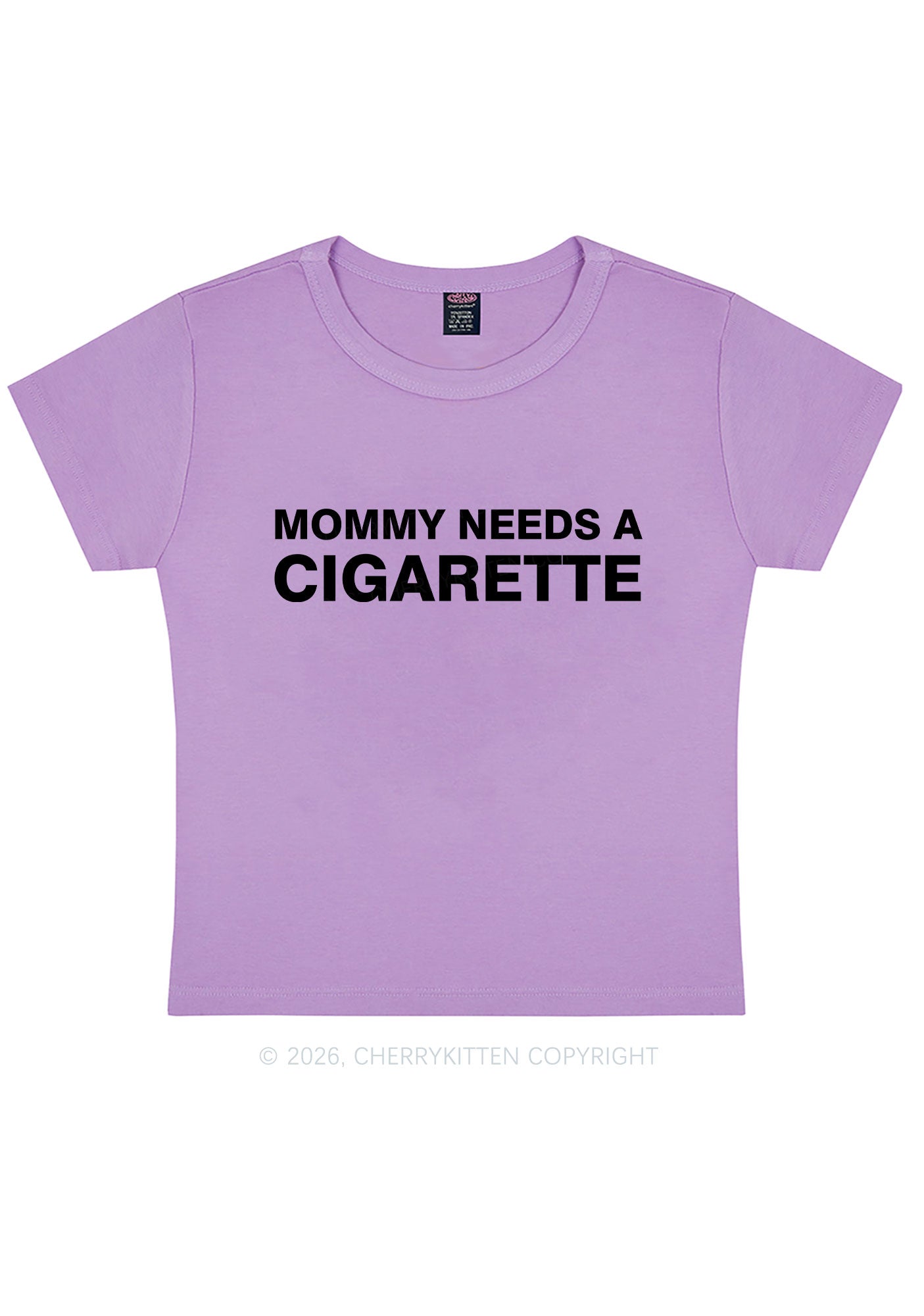 Mommy Needs A Cigarette Y2K Baby Tee Cherrykitten