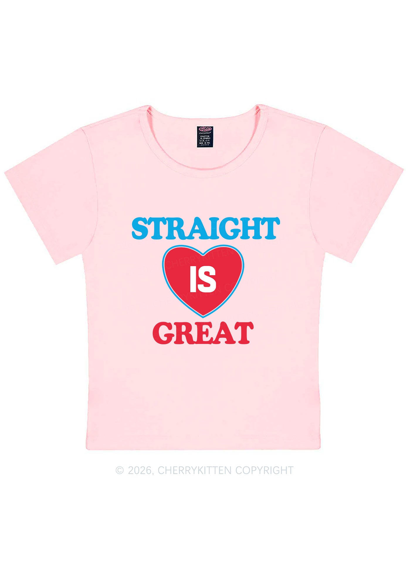 Straight Is Great Pride Y2K Baby Tee Cherrykitten
