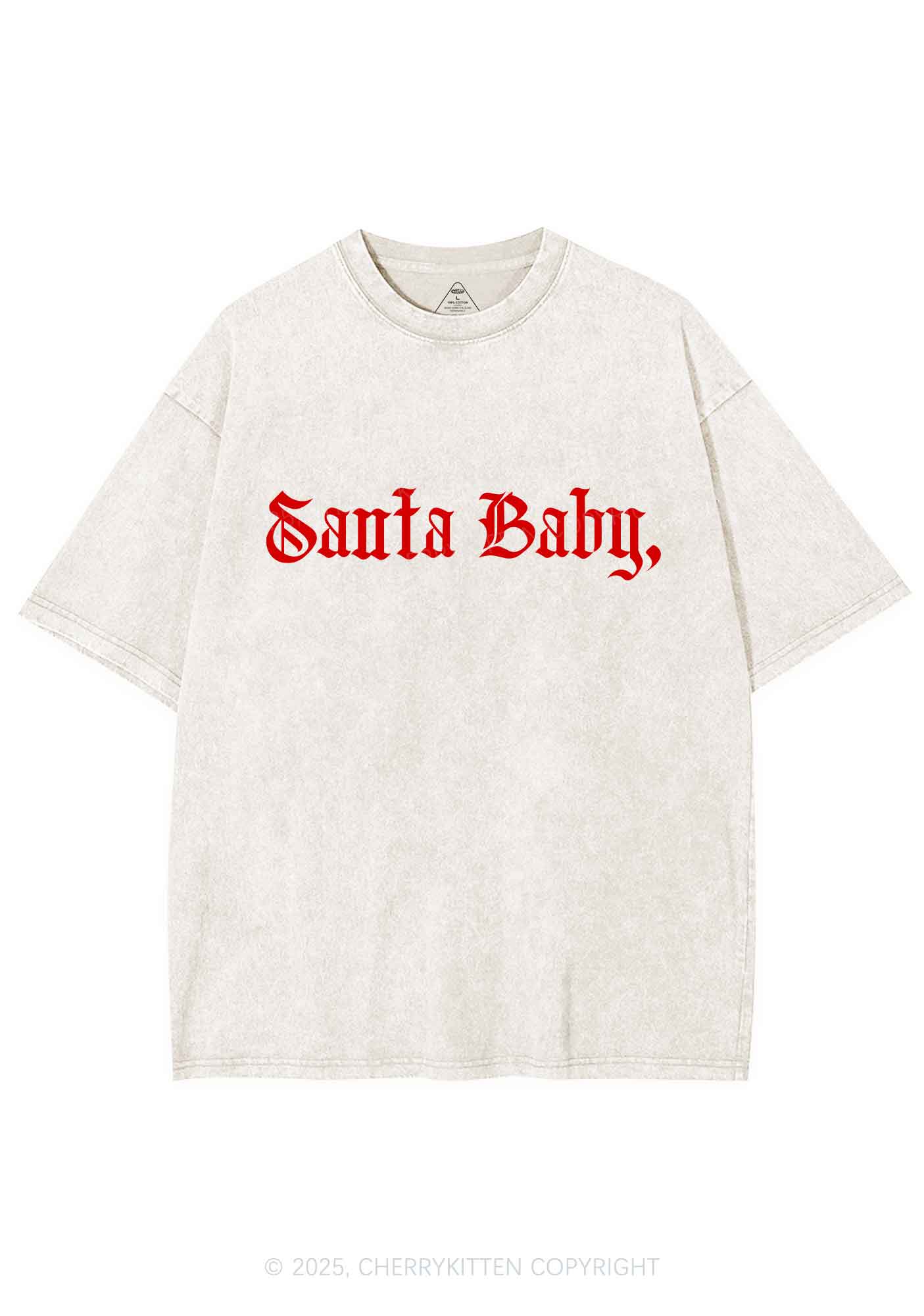 Christmas Santa Baby Y2K Shirts Washed Tee Cherrykitten