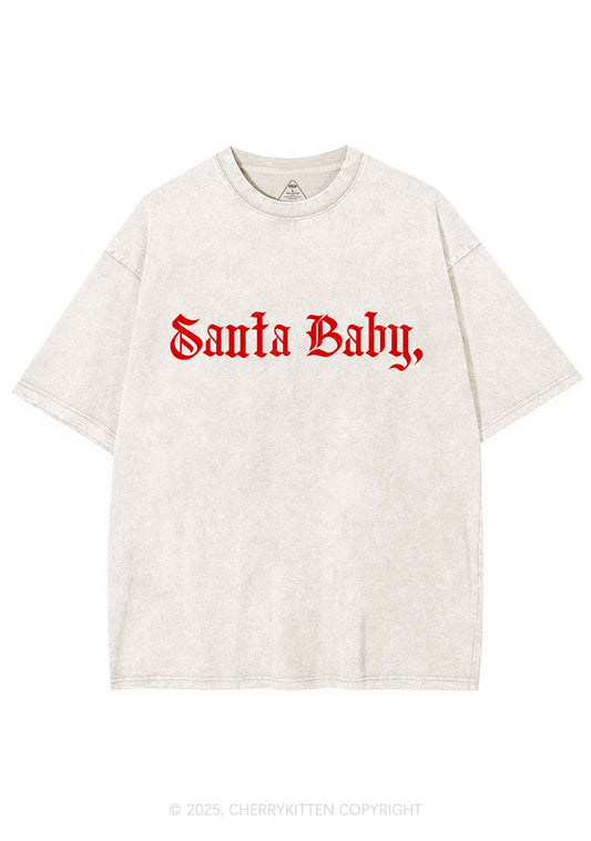 Christmas Santa Baby Y2K Shirts Washed Tee Cherrykitten