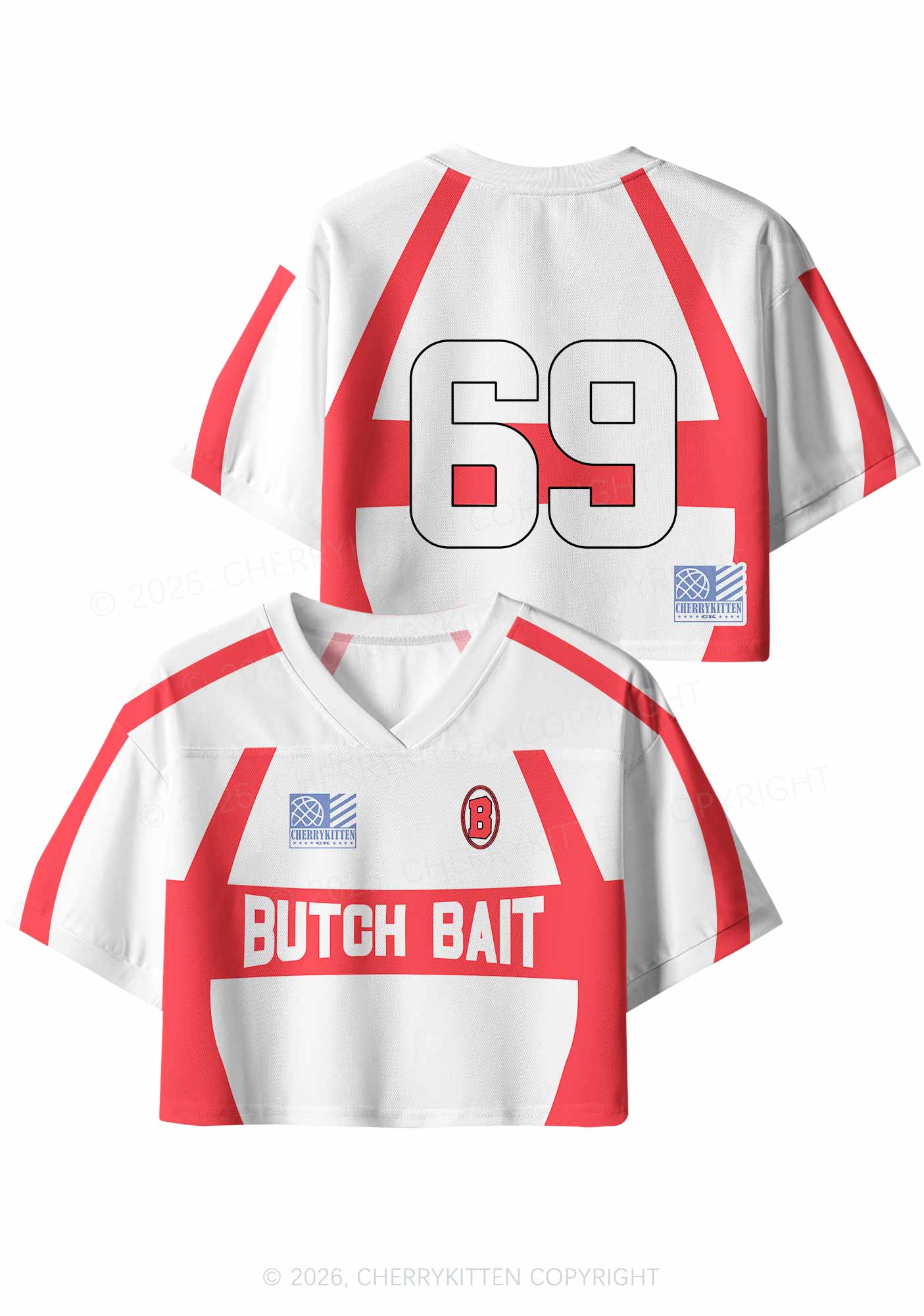 Butch Bait Pride Y2K Crop Sport Jersey Shirts Cherrykitten