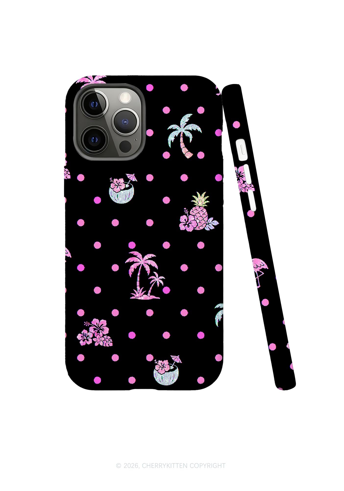 Pink Dots Palm Tree Y2K Phone Case Cherrykitten