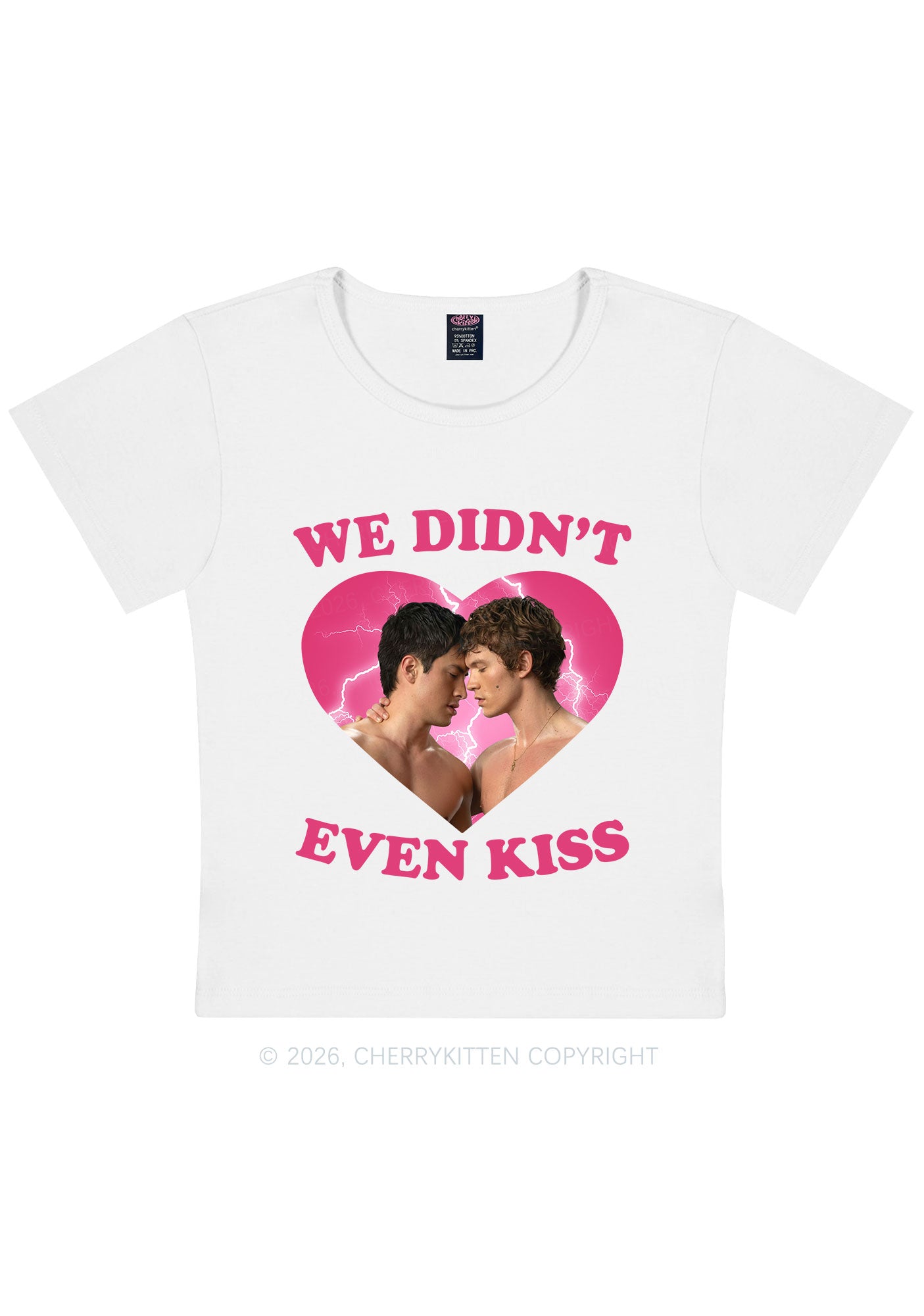 We Didnt Even Kiss Each Other HR Y2K Baby Tee Cherrykitten