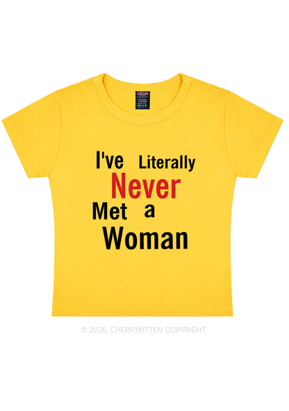 Never Met A Woman Pride Y2K Baby Tee Cherrykitten