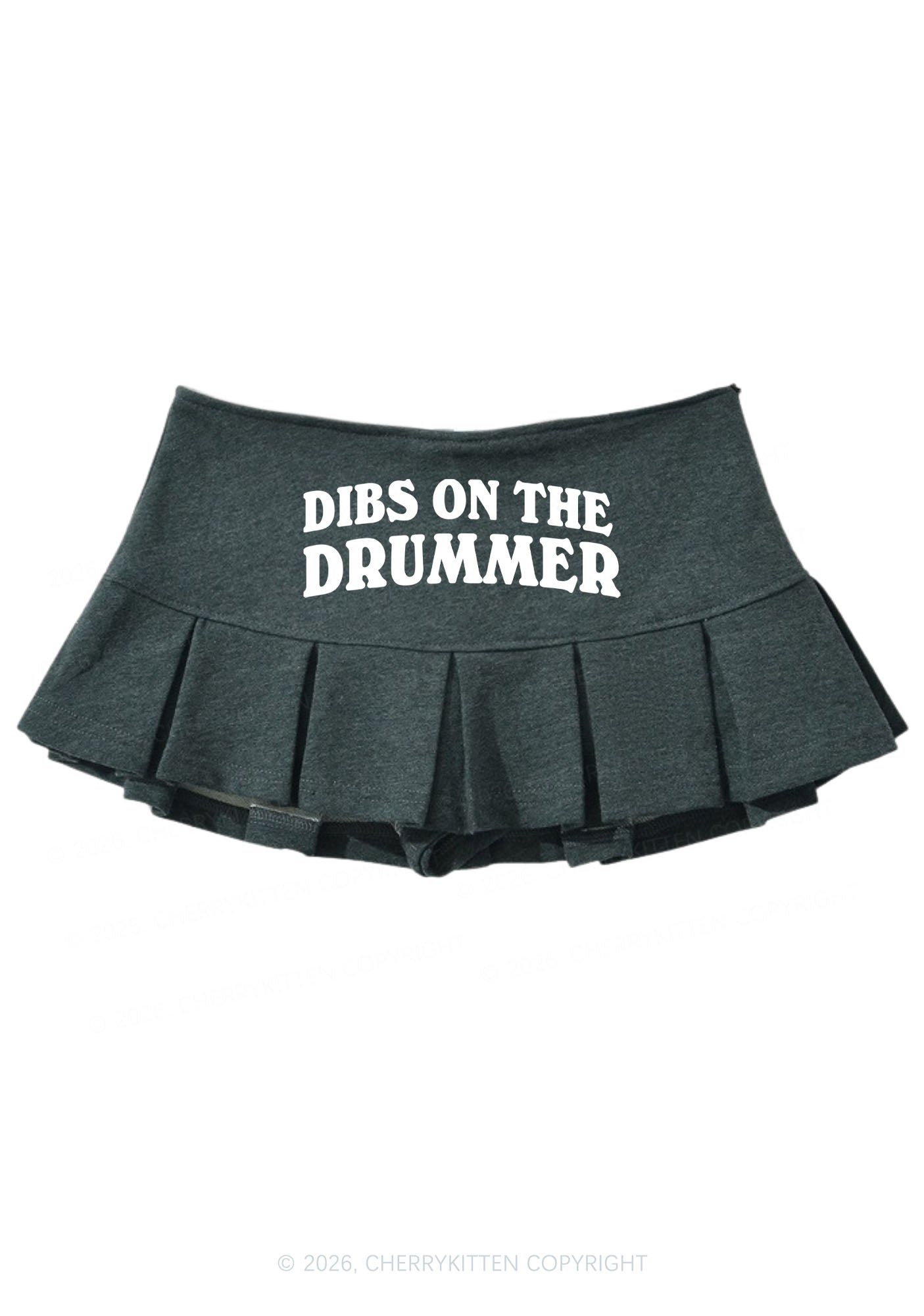 Dibs On The Drummer Y2K Mini Pleated Skirts Cherrykitten