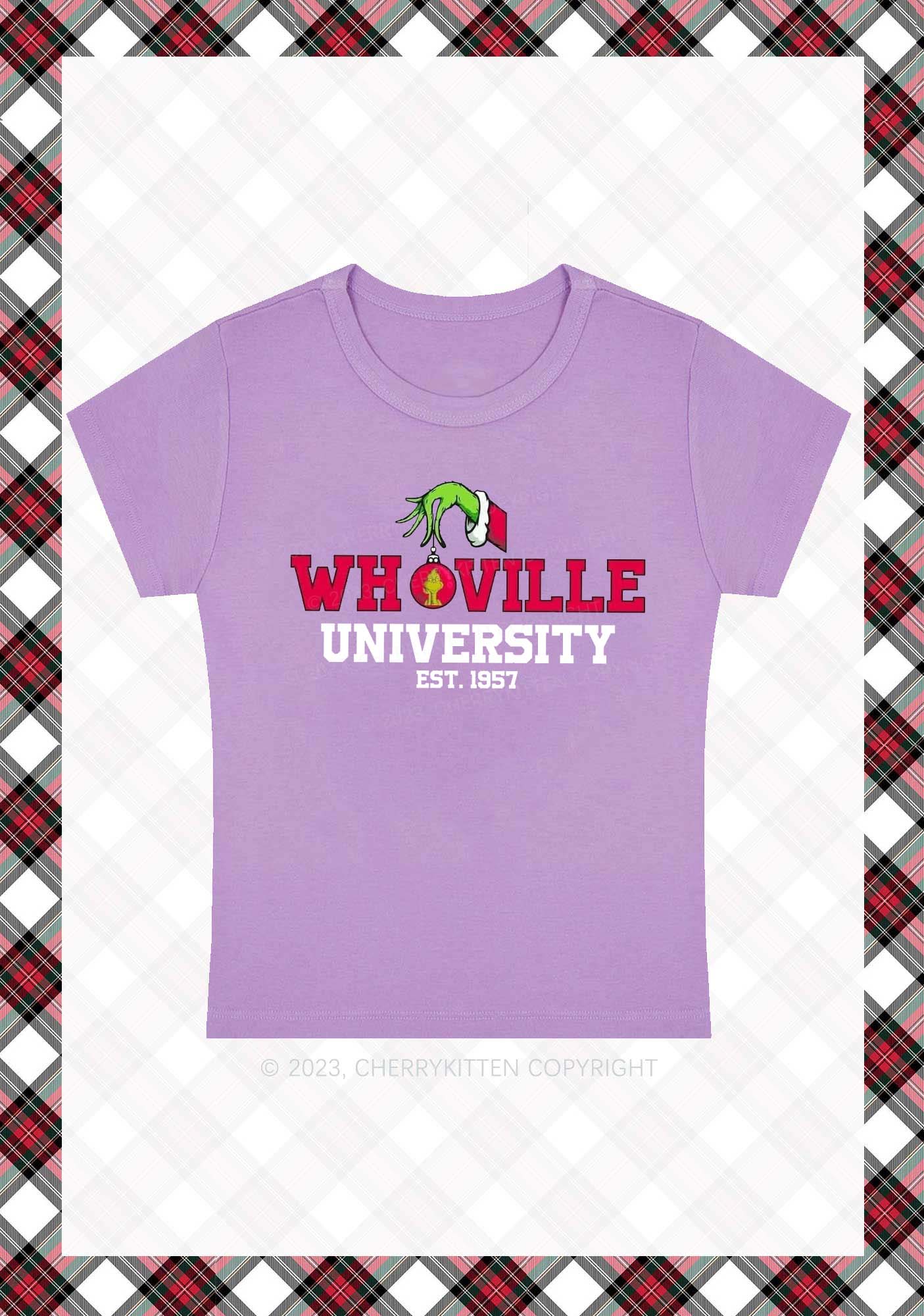 Whoville University EST. 1957 Christmas Baby Tee Cherrykitten