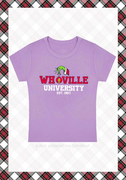 Whoville University EST. 1957 Christmas Baby Tee Cherrykitten