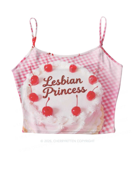 Blush Lesbian Princess Cake Pride Y2K Mesh Cami Tank Cherrykitten