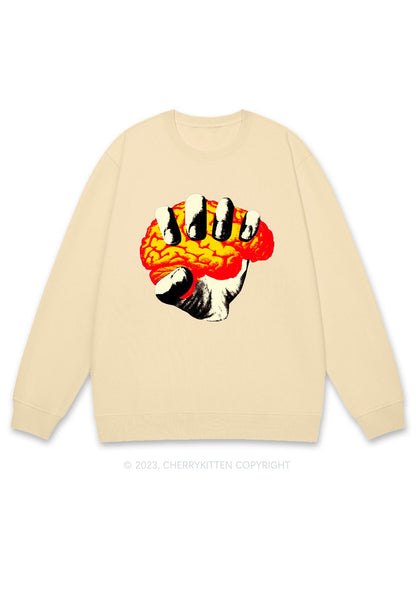 Hold Cerebellum Halloween Y2K Sweatshirt Cherrykitten