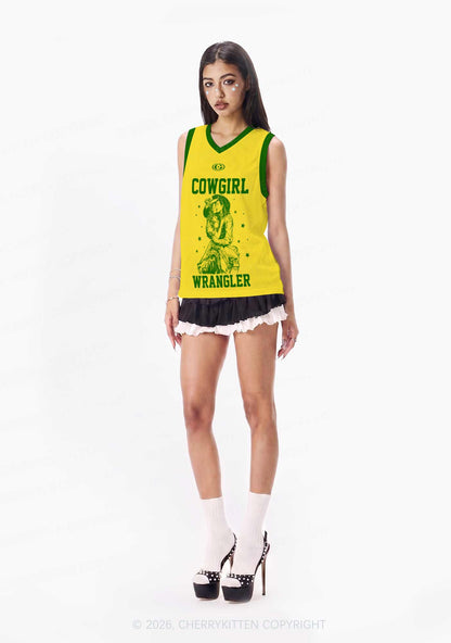 Yellow Cowgirl Wrangler Pride Y2K Sport Jersey Tank Cherrykitten
