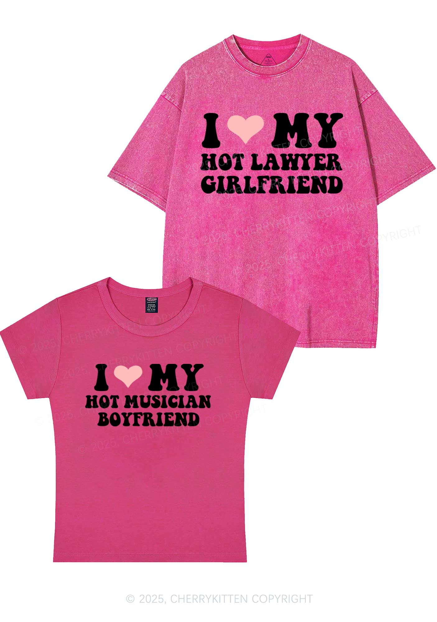 Custom My Hot Lawyer GF Y2K Valentine's Day Couple Shirt Cherrykitten