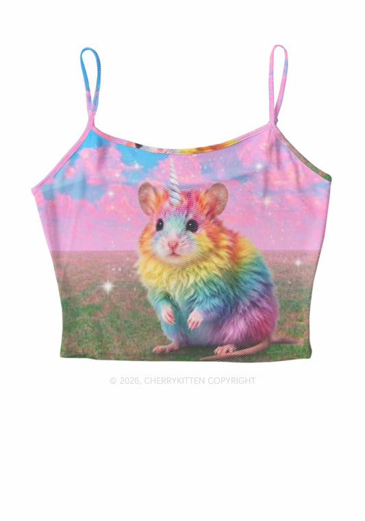 Unicorn Rat Pride Y2K Mesh Cami Tank Cherrykitten