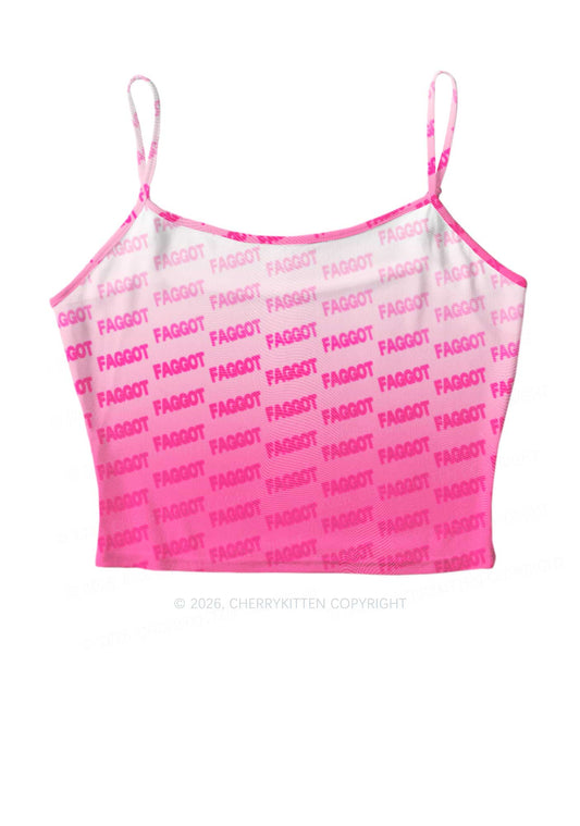 Faded Pink Faggot Pride Y2K Mesh Cami Tank Cherrykitten