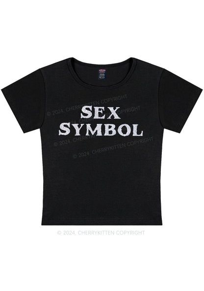 Glitter Sx Symbol Y2K Baby Tee Cherrykitten