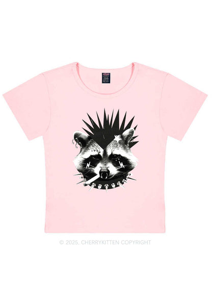 Punk Raccoon Y2K Baby Tee Cherrykitten