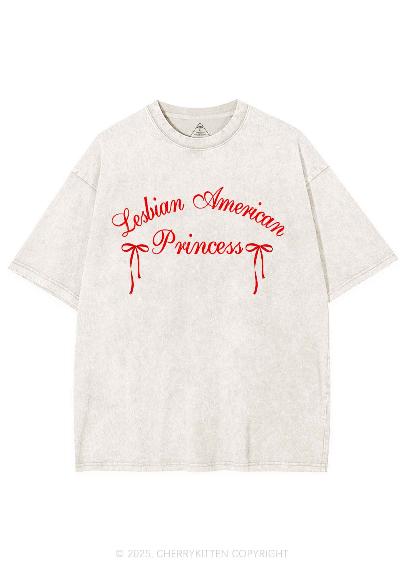 Lesbian American Princess Y2K Shirts Washed Tee Cherrykitten