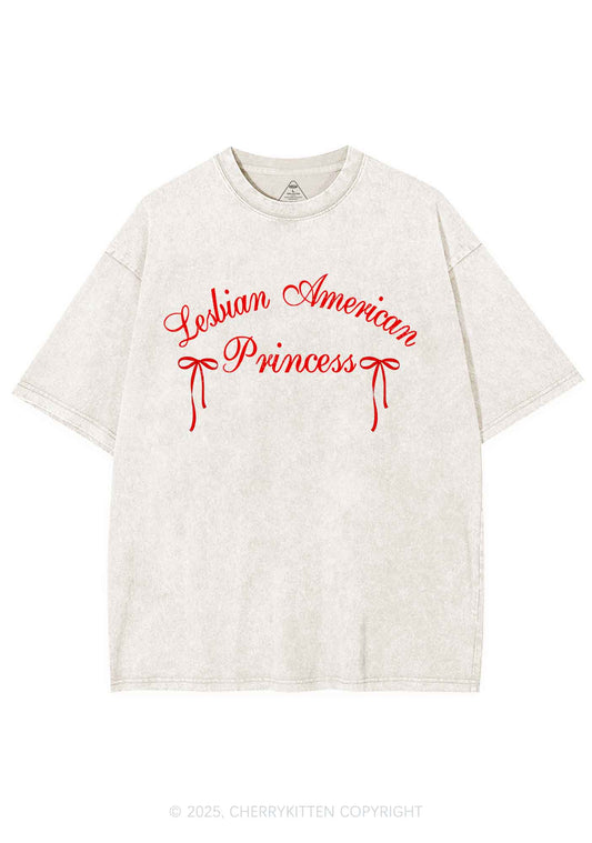 Lesbian American Princess Y2K Shirts Washed Tee Cherrykitten