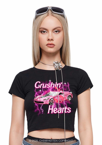 Crushin Hearts Valentine's Day Y2K Baby Tee Cherrykitten