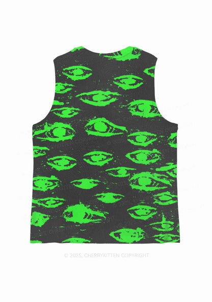 Glimmering Eyes Y2K Mesh Muscle Tank Cherrykitten