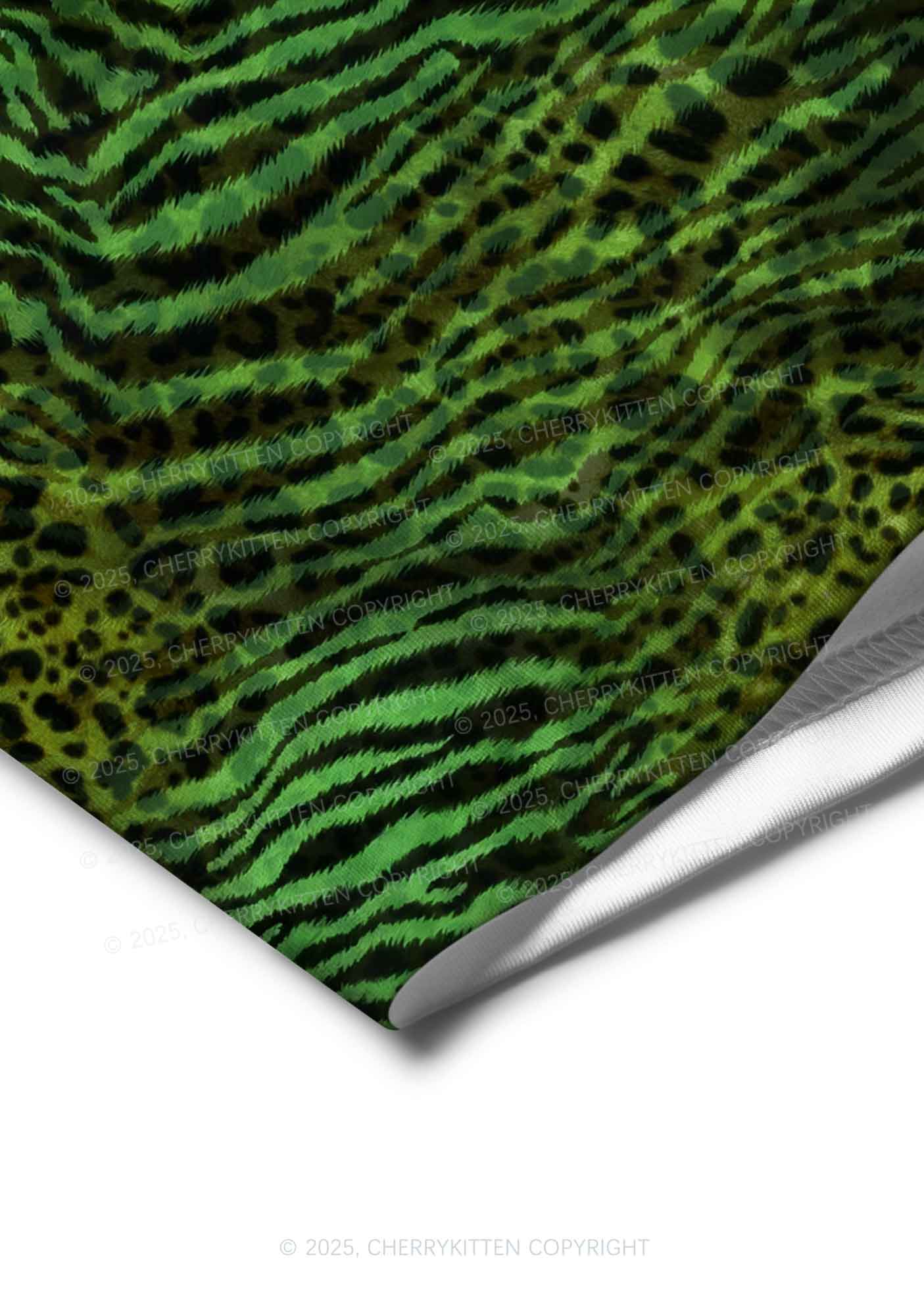 Green Zebra Leopard Pattern St Patricks Y2K Print Men Boxer Briefs Cherrykitten