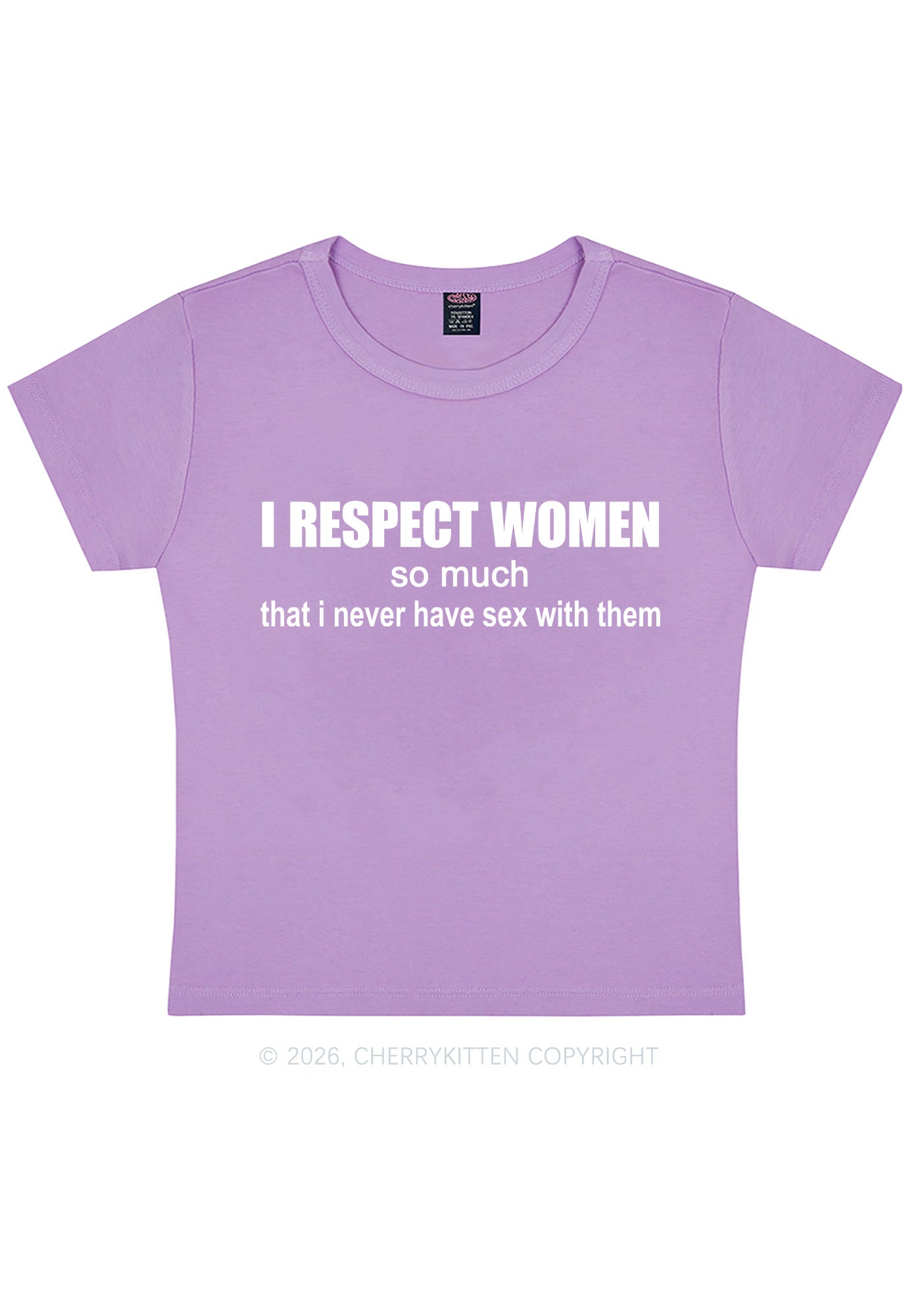I Respect Women Pride Y2K Baby Tee Cherrykitten