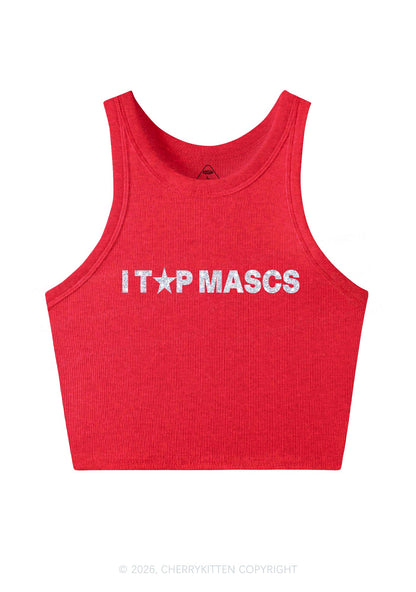 Glitter I Top Mascs Pride Y2K Crop Tank Top Cherrykitten