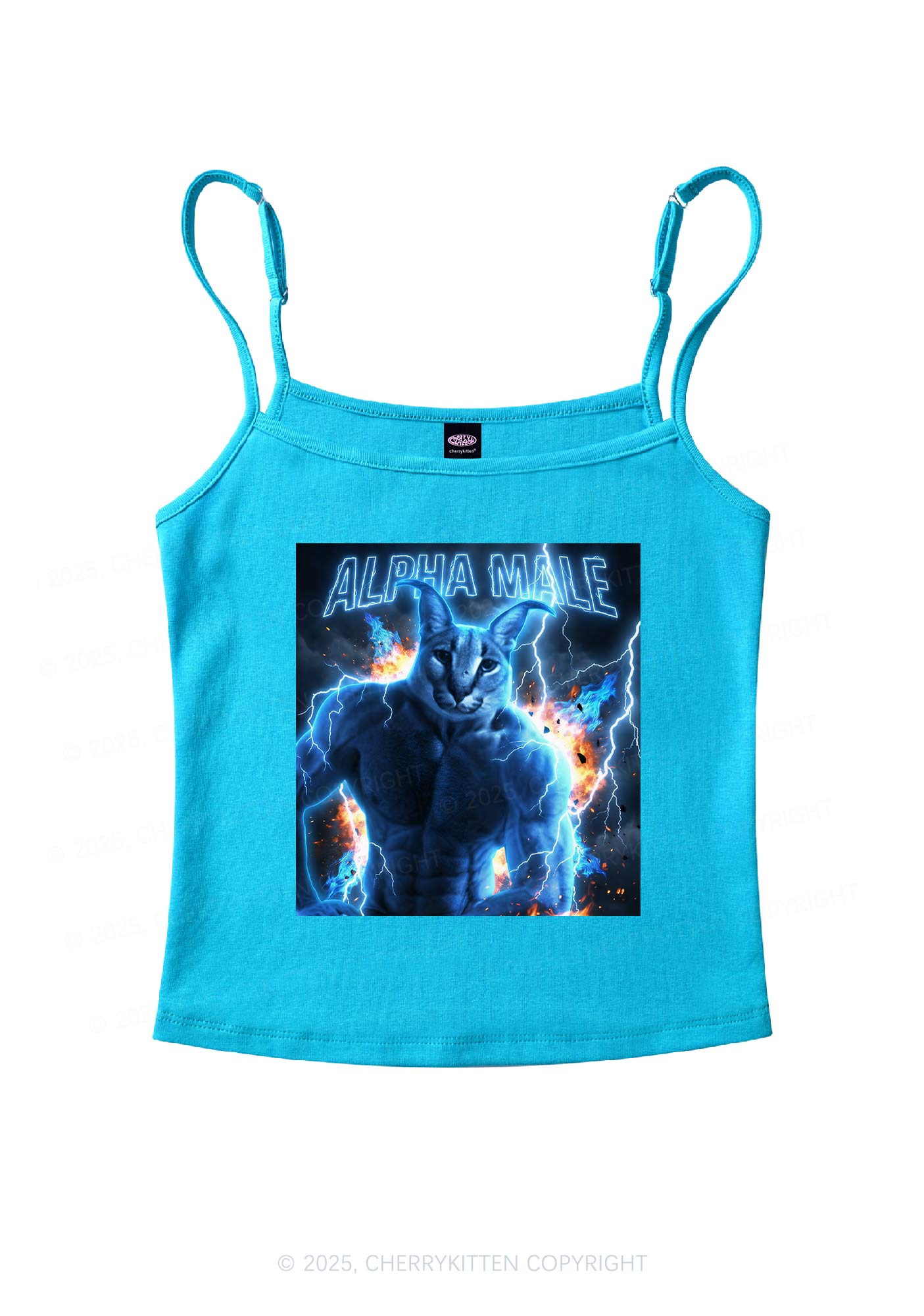 Alpha Male Floppa Y2K Spaghetti Strap Cami Cherrykitten