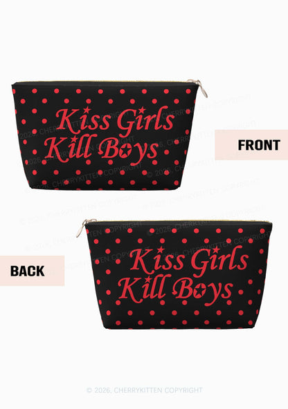 Kiss Girls Kill Boys Pride Y2K Makeup Bag Cherrykitten