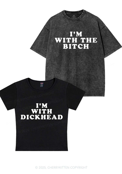 Bxxch Dxxkhead Y2K Valentine's Day Couple Shirt Cherrykitten