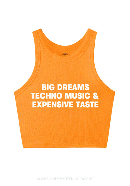 Big Dreams Techno Music Y2K Crop Tank Top Cherrykitten