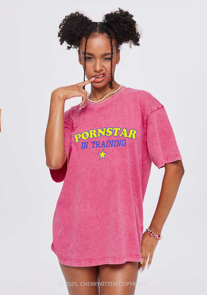 Pxrnstar In Training Y2K Shirts Washed Tee Cherrykitten