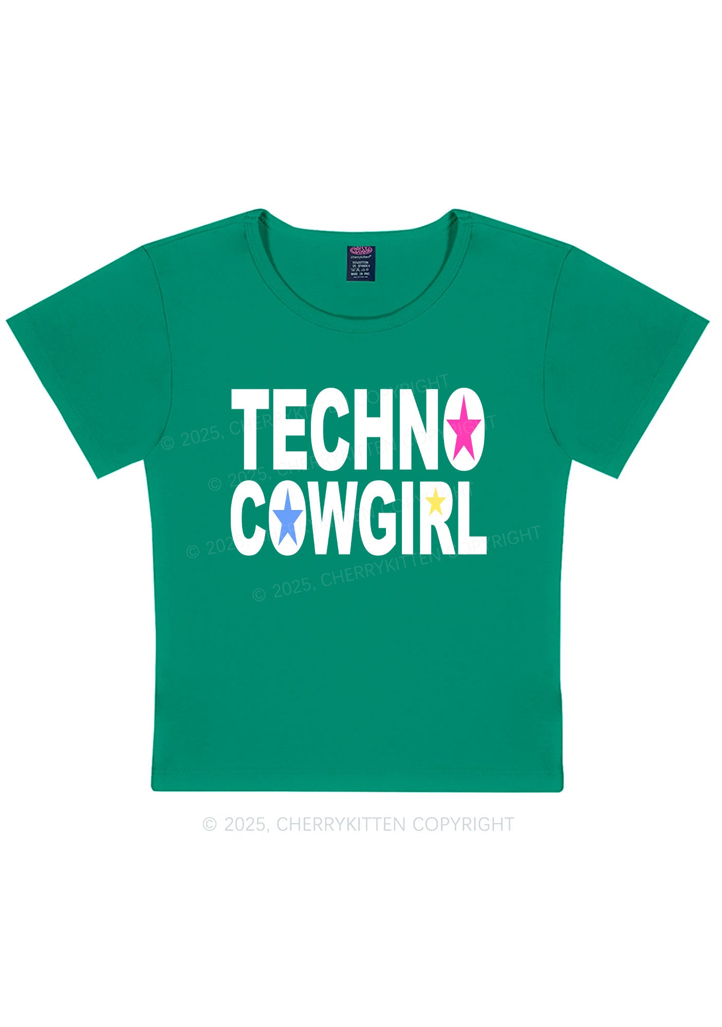 Techno Cowgirl Y2K Baby Tee Cherrykitten