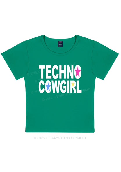 Techno Cowgirl Y2K Baby Tee Cherrykitten