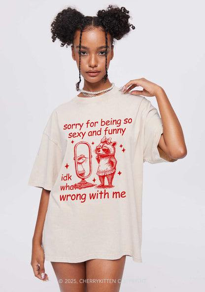 So Funny Raccoon Y2K Shirts Washed Tee Cherrykitten