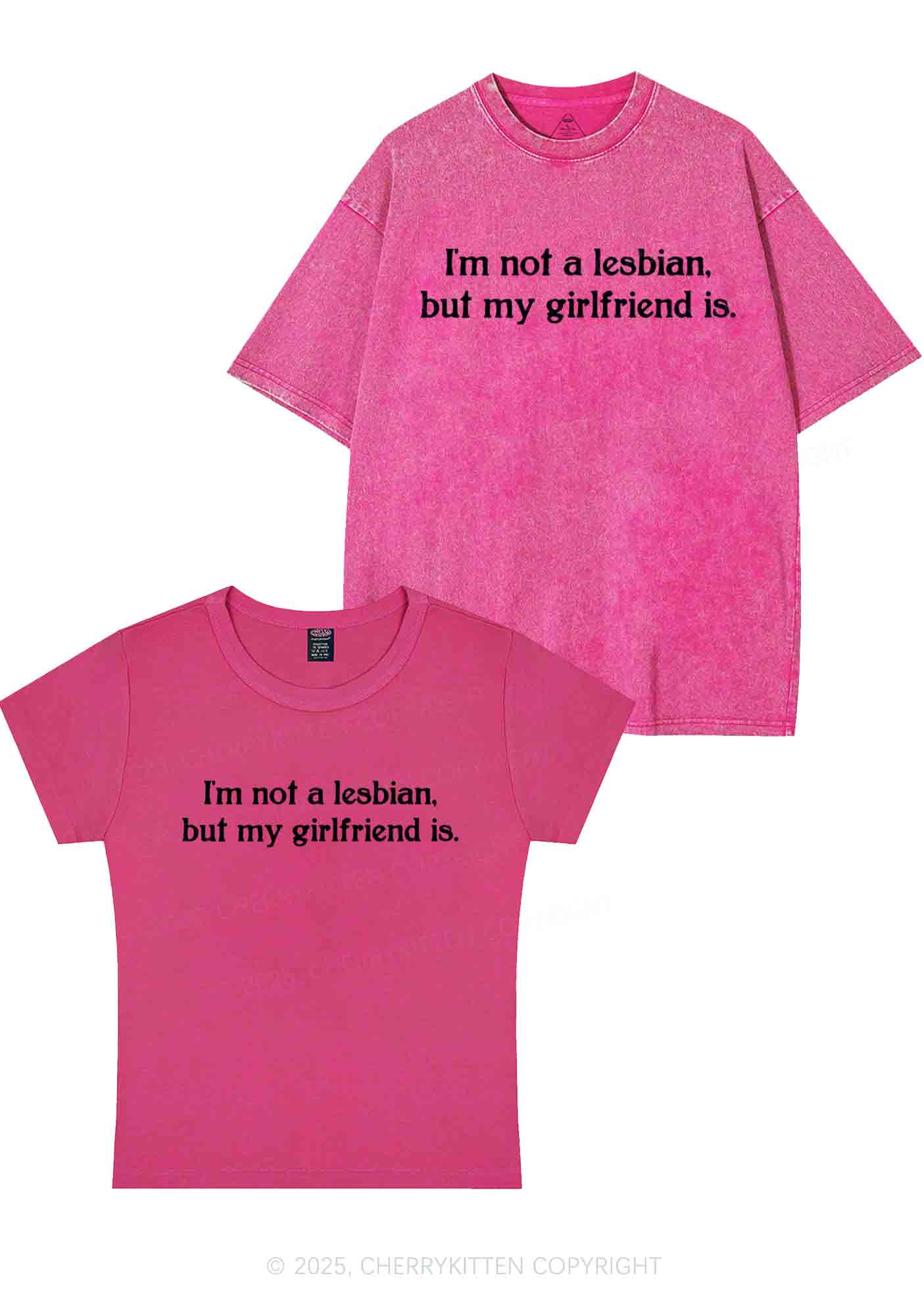 My GF Is Lesbian Y2K Valentine's Day Couple Shirt Cherrykitten