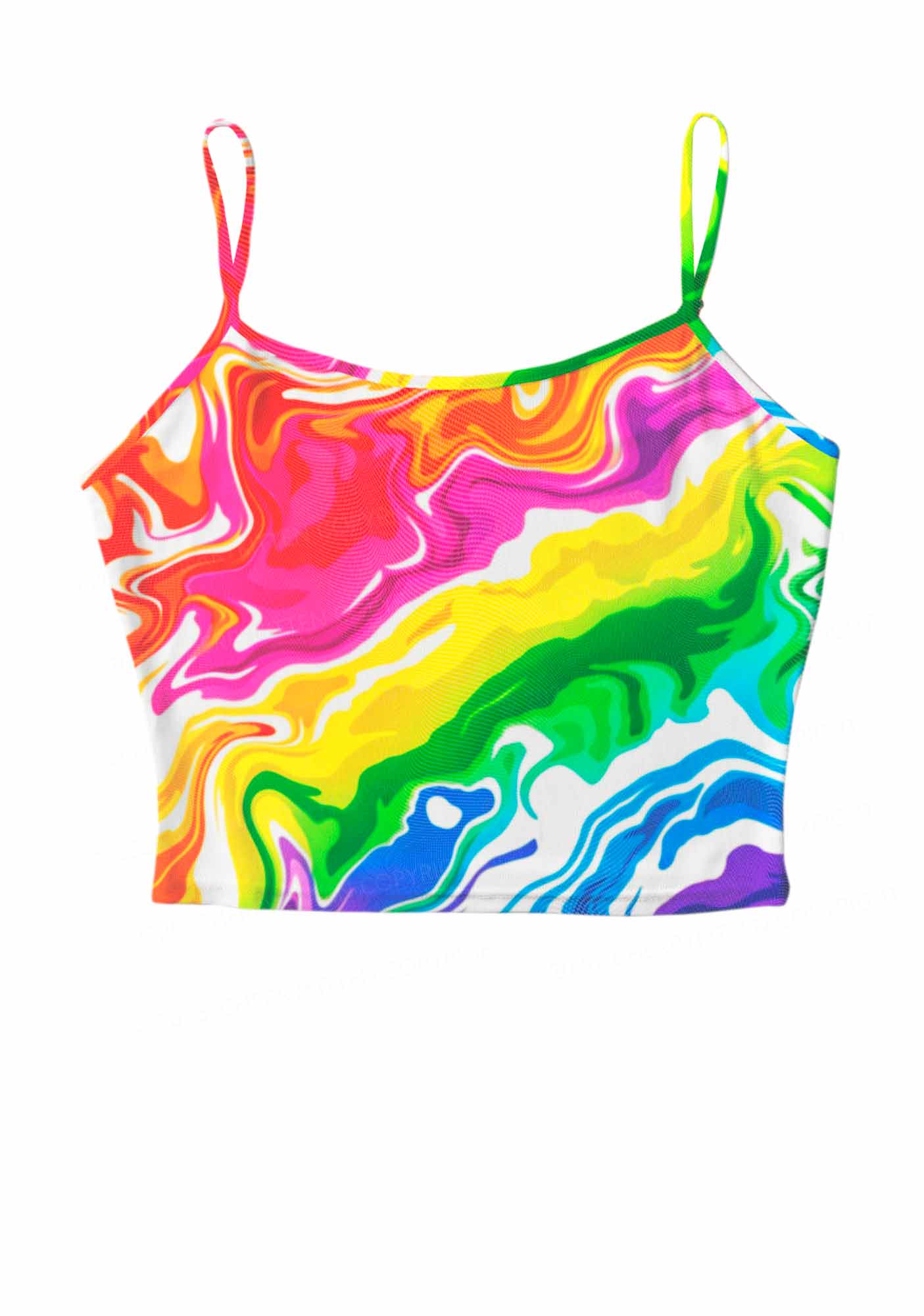 Rainbow Liquid Tie Dye Pride Y2K Mesh Cami Tank Cherrykitten