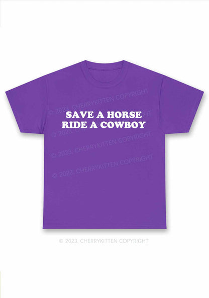 Save A Horse Ride A Cowboy Y2K Chunky Shirt Cherrykitten